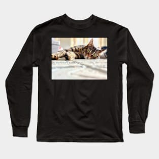 Mackerel Tabby Cat :: Canines and Felines Long Sleeve T-Shirt